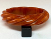 BB197 chunky marbled toffee spiral carved bakelite bangle